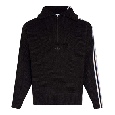 阿迪达斯男女同款针织毛衣外套