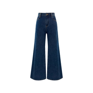 Lorene牛仔裤女2026春新款复古极简高腰水洗做旧长裤阔腿牛仔裤