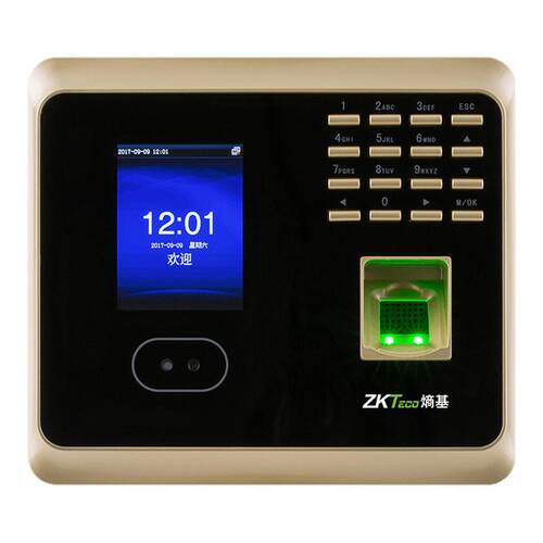 ZKTeco熵基UF100 PLUS人脸识别考勤机面部指纹混合识别打卡机
