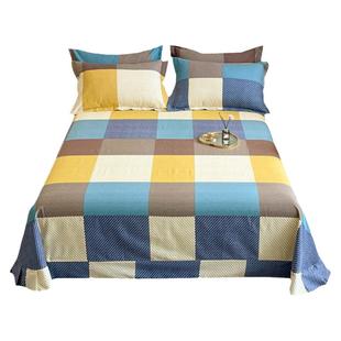 纯棉磨毛床单单件100全棉冬季加厚单人宿舍被单老粗布三件套1米8