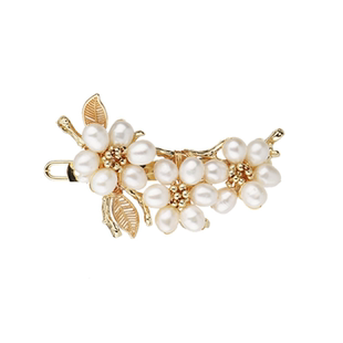 2025新款女士发夹妈妈款优雅大气花朵珍珠耳边夹高级感短烫发发卡