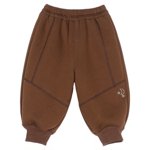 小O爸男婴童 宝宝加绒保暖裤子冬季2025新款婴儿厚款密密绒卫裤