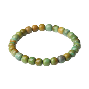 原矿绿松石手串亲宝水晶湖北松手链女老型珠单圈蓝色高瓷文玩串珠