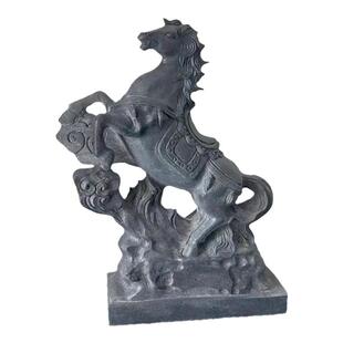 青石头马摆件石雕石刻马到成功风水石马镇宅马上封侯石头雕刻摆件