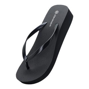 Stevesam 4厘米坡跟人字拖女夏外穿厚底海边沙滩鞋防滑夹脚凉拖鞋