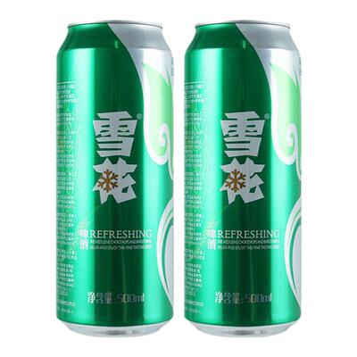 雪花清爽啤酒500ml*24罐整箱 雪花啤酒易拉罐听装大罐装BY