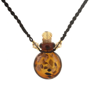 空心扁容器琉璃精油瓶项链朱砂胎毛发储物瓶吊坠女香薰香水瓶挂件