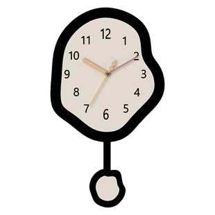 网红挂钟客厅家用钟表创意摇摆时钟挂墙万年历装饰石英钟静音挂表