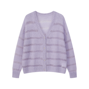 艾文文IRIS 贝多芬 2026秋马海毛镂空洋气甜美温柔针织衫26WT721