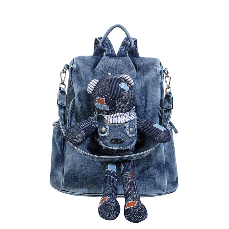 NOISY TEDDY上课通勤双肩包2026新款高颜值个性潮酷书包小熊背包