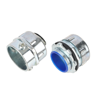 镀锌包塑金属软管防爆外牙三柱接头不锈钢箱接管接锁母杯梳优英制