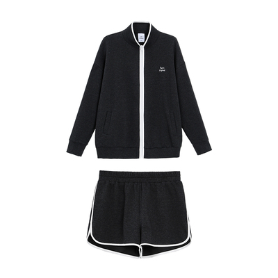 TurnSignal针织拉链外套短裤套装