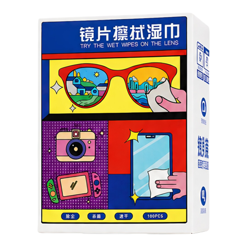 擦眼镜专用清洁湿巾一次性手机电脑屏幕清洁布擦拭眼镜布擦镜湿纸