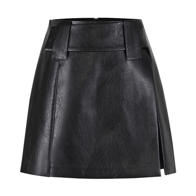 indicia标记商场同款25春新款甜辣复古高腰皮裙短裙F2A5QZ053F