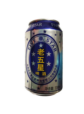 老五星啤酒听装罐装330ml
