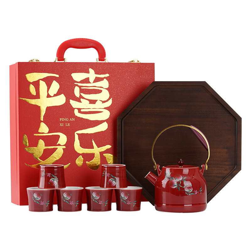 恒列生日来人生日祝寿寿桃茶具