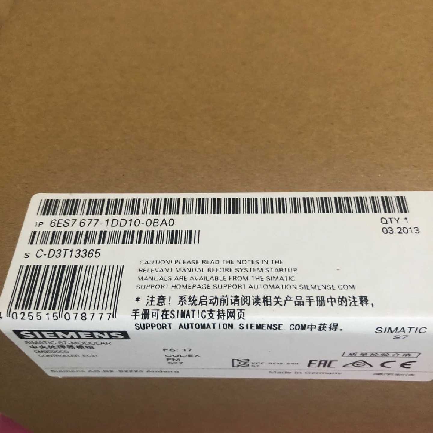 议价6ES7677-1DD10-0BA0西门子模块化嵌入式控制器6ES76771DD100B