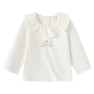 babylove【安心柔】女宝宝长袖t恤春秋婴儿纯棉打底衫甜美上衣