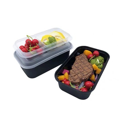 双层便当饭盒长方形塑料打包盒