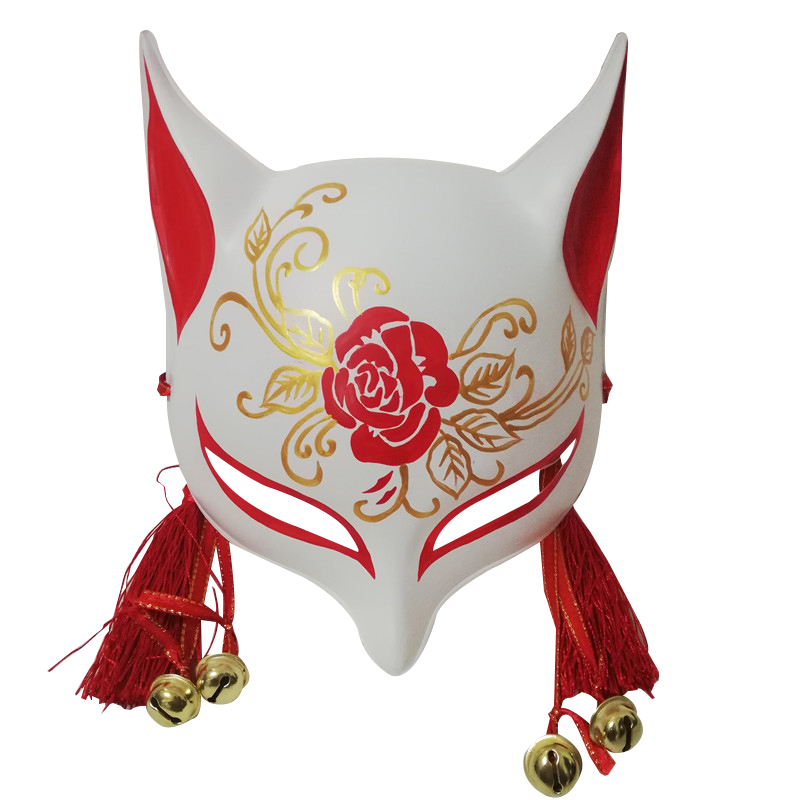 狐狸面具 半脸 古风 狐妖 抖音面具 和风半脸猫脸面具cosplay面具