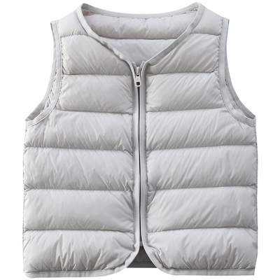 男童秋冬轻薄V领羽绒马甲背心