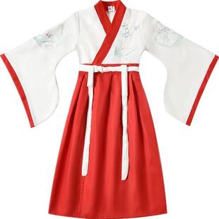 汉服男童国学服女童中国风古装书童儿童演出服男孩唐装小学生襦裙