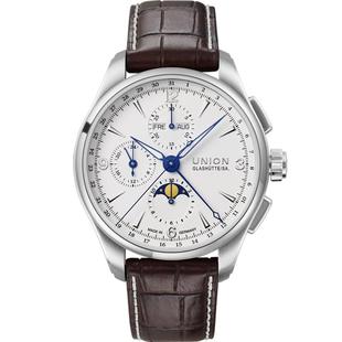 Union格拉苏蒂宇联手表贝利士八针月相计时机械男士腕表