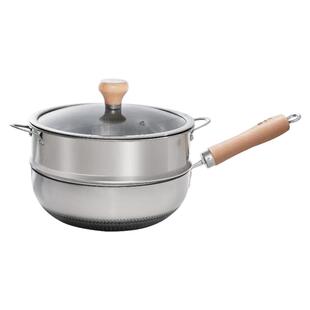 鹤家印钛锅家用无涂层不粘锅炒菜锅一人食小锅24cm小尺寸平底锅