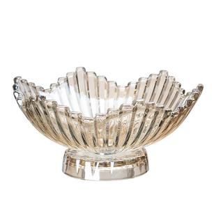 水晶玻璃水果盘客厅家用2026新款旋转干果零食糖果盘高档颜值大号