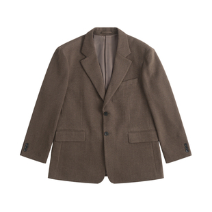 TUTM男装【羊毛混纺】加厚款毛呢垫肩西装外套男冬季保暖休闲西服