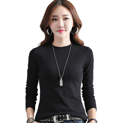 春季新款半高领百搭风长袖t恤