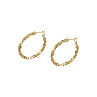 AJIDOU阿吉豆小方糖金色耳环女法式耳圈轻奢耳钉耳扣小众圈圈耳饰