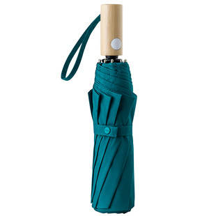 原社十骨抗风三折叠全自动雨伞女晴雨两用双人加大号森系复古红伞