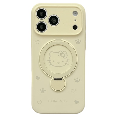 MoreRex 纯色软糯液态硅胶kitty猫支架适用苹果17手机壳iphone16promax新款17pro全包14防摔保护套13可爱15女