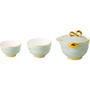 玛戈隆特蜿福祥佑陶瓷旅行茶具便携装送礼家用中式泡茶骨瓷露营