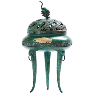 宋代美学香炉家用室内熏香炉纯铜沉香檀香香薰炉三足盘香茶道摆件