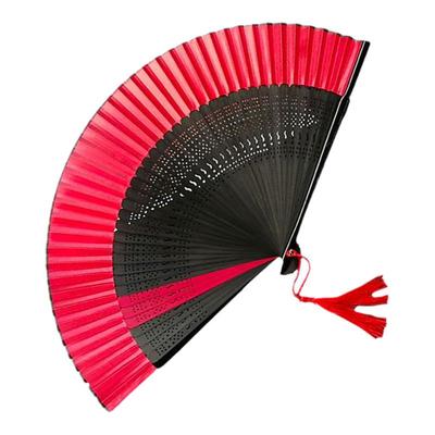 古风汉服旗袍黑红跳舞随身折扇