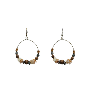 柴夫工作室/E188 复古埃及风不规则串珠手作度假风耳环耳钩