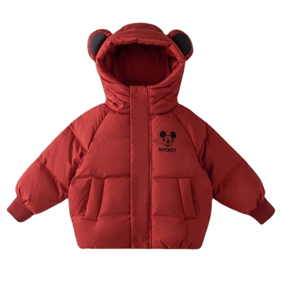 正品迪士尼童装儿童羽绒服男童冬季小熊棉服女童宝宝轻薄羽绒外套