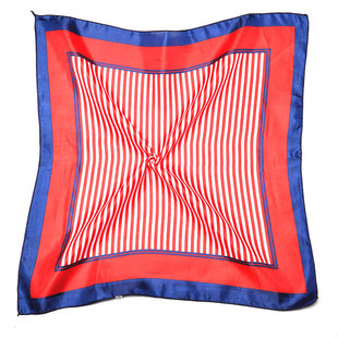 日韩国职业领结中小方巾印花商务女士丝巾百搭OL仿真丝巾移动空姐