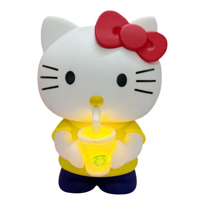 奶茶hellokitty存钱公仔杯子亮光卡通KT猫可爱少女心桌面摆件搪胶