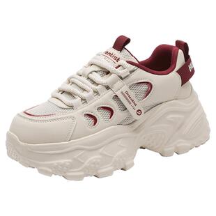 大东厚底老爹鞋女款2026新款春季小个子增高鞋小白鞋运动休闲女鞋