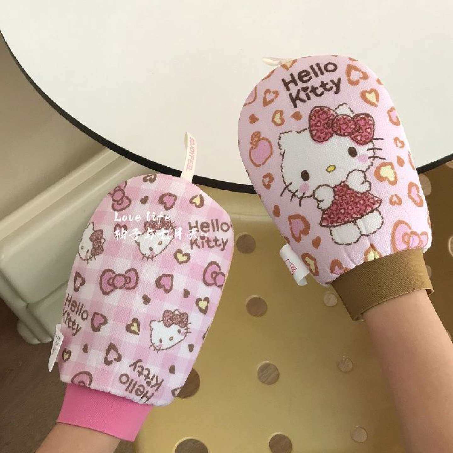 HelloKitty搓澡巾二合一可爱搓澡手套下灰成强力洗澡搓澡巾浴擦