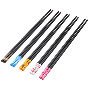 筷子家用家庭高档防滑快子分用耐高温霉一人一色钛防霉10合金