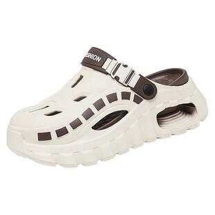 洞洞鞋男夏季外穿踩屎感开车两用大码45涉水厚底运动增高沙滩凉鞋