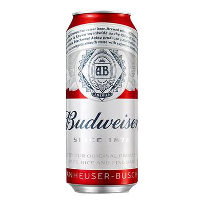 特价临期百威啤酒红罐经典清爽黄啤450ml罐听装Budweiser瑕疵处理