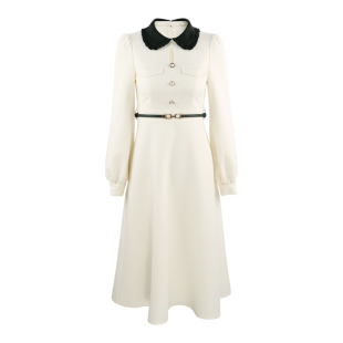 韩语琳法式长袖连衣裙春款女2025新款气质收腰显瘦高级感春季裙子