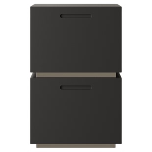 谷及简约现代高级黑色床头柜家用卧室床边柜可移动置物边几小柜子