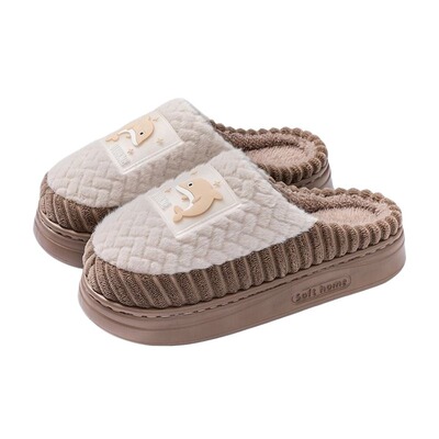 俞兆林棉拖鞋男士冬季2025新款室内家居保暖加厚毛毛绒棉拖女防滑