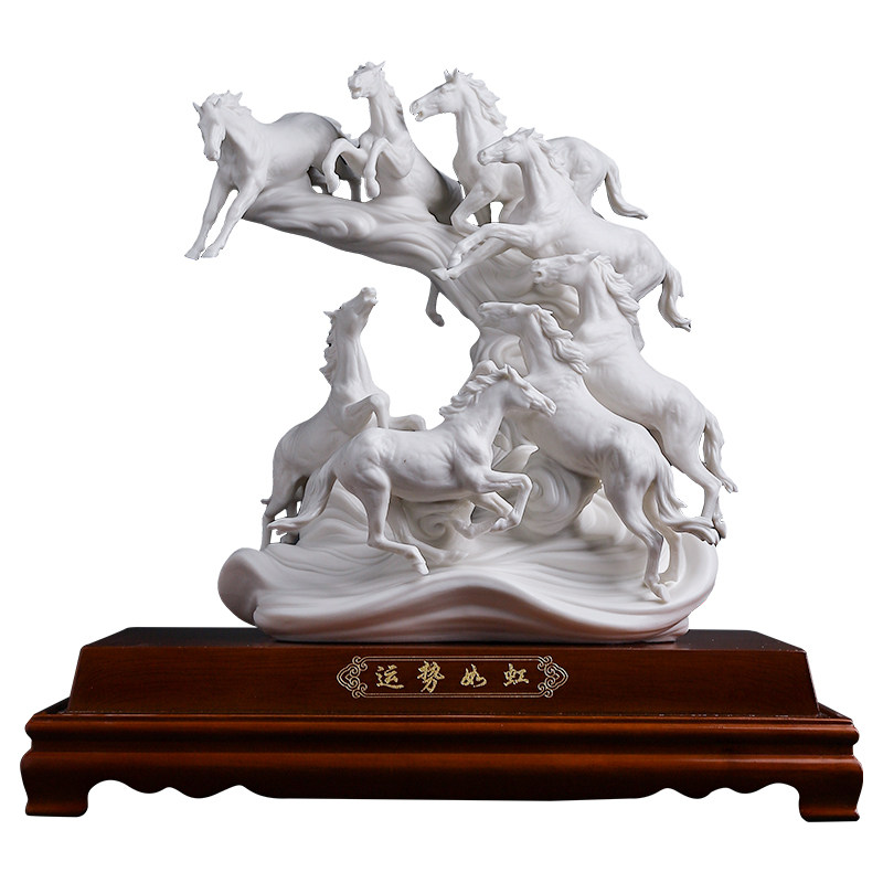 素茗中国白蔡国海大师作品马摆件